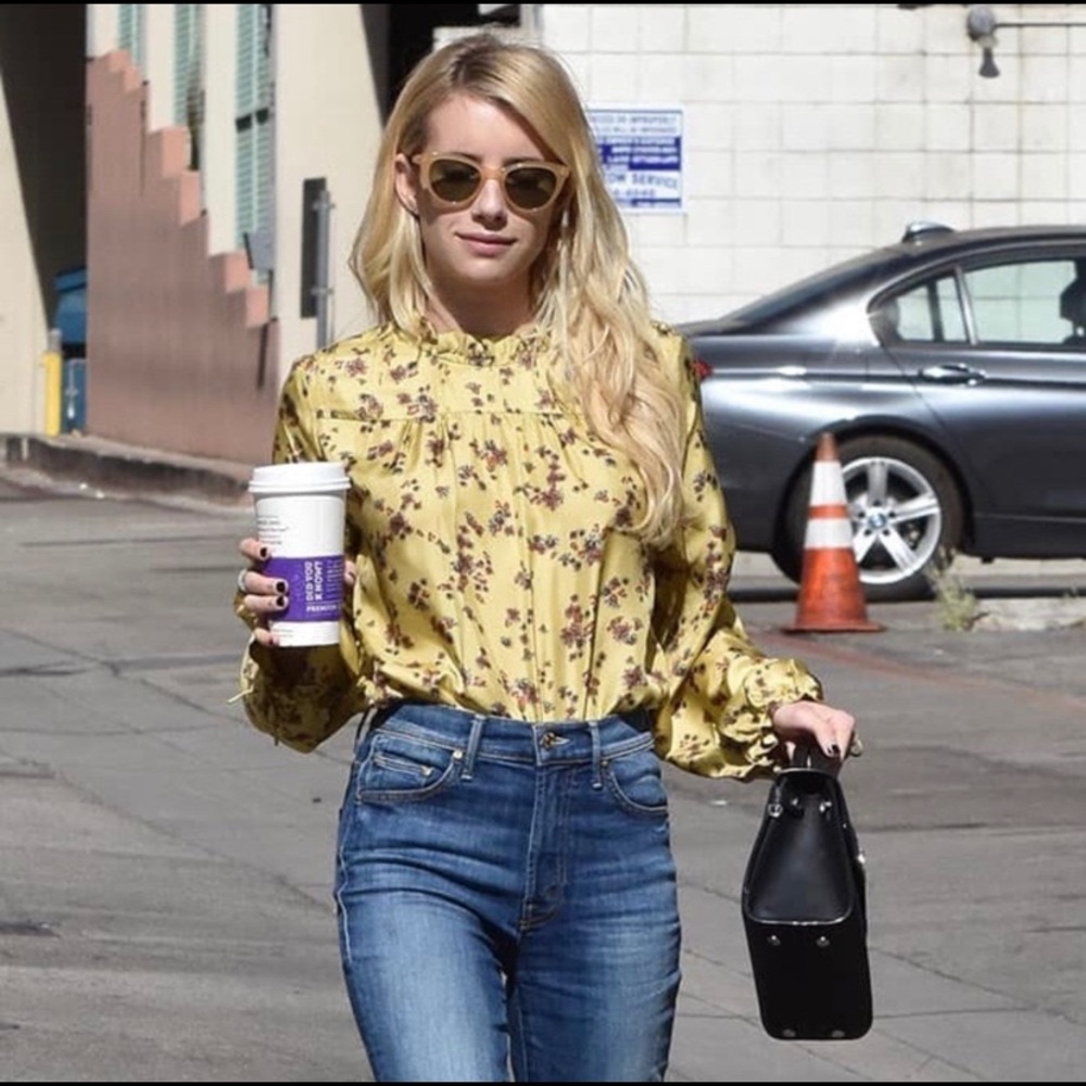 Aritzia floral silk top